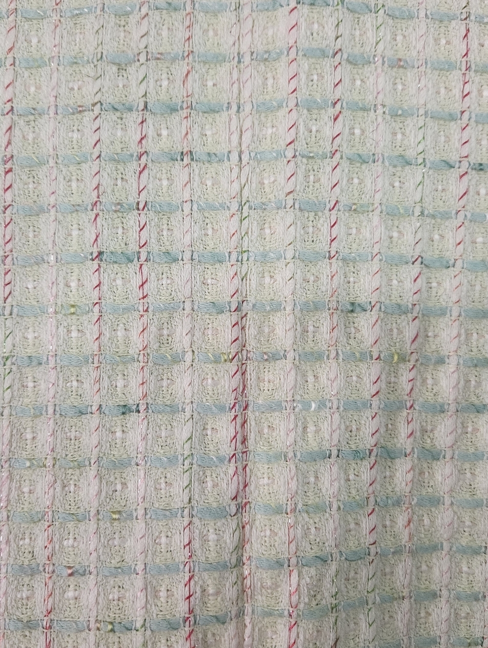 Joan & David Cream Tweed Jacket with Light Blue Trim - Picture 3 of 5